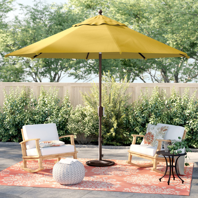 Parasol de marché Laonceston, Toile citron, Bronze