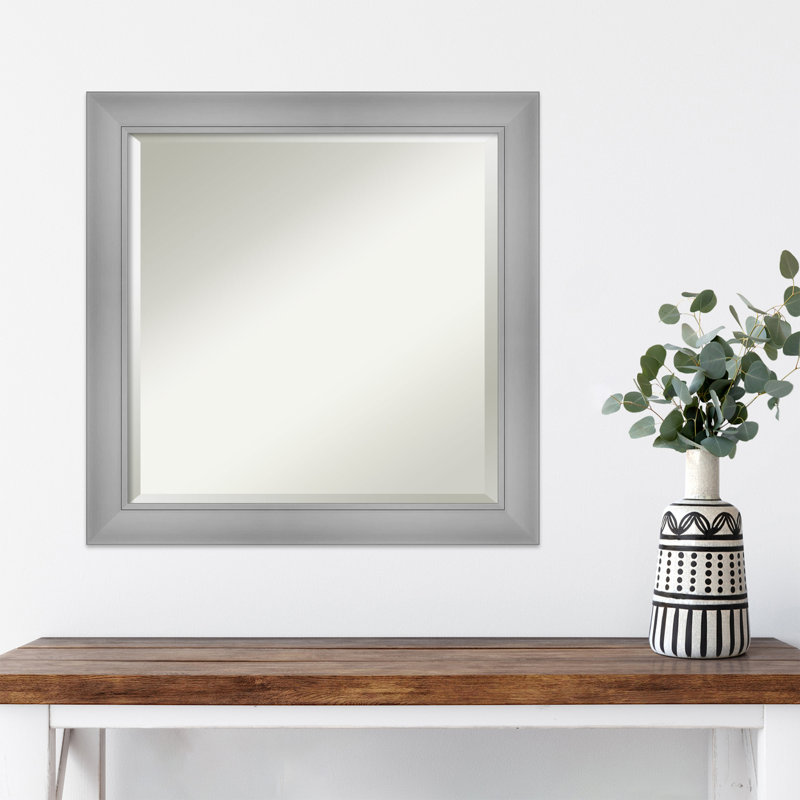 Miroir mural Wedge, 24 po x 24 po, Argent