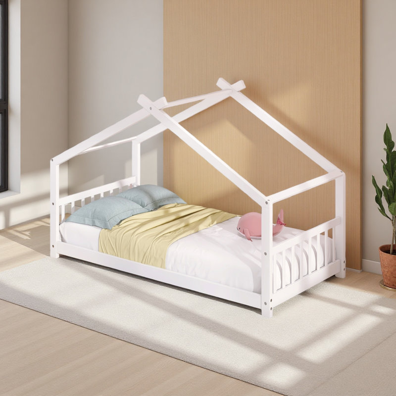 Lit maison, Twin, Blanc