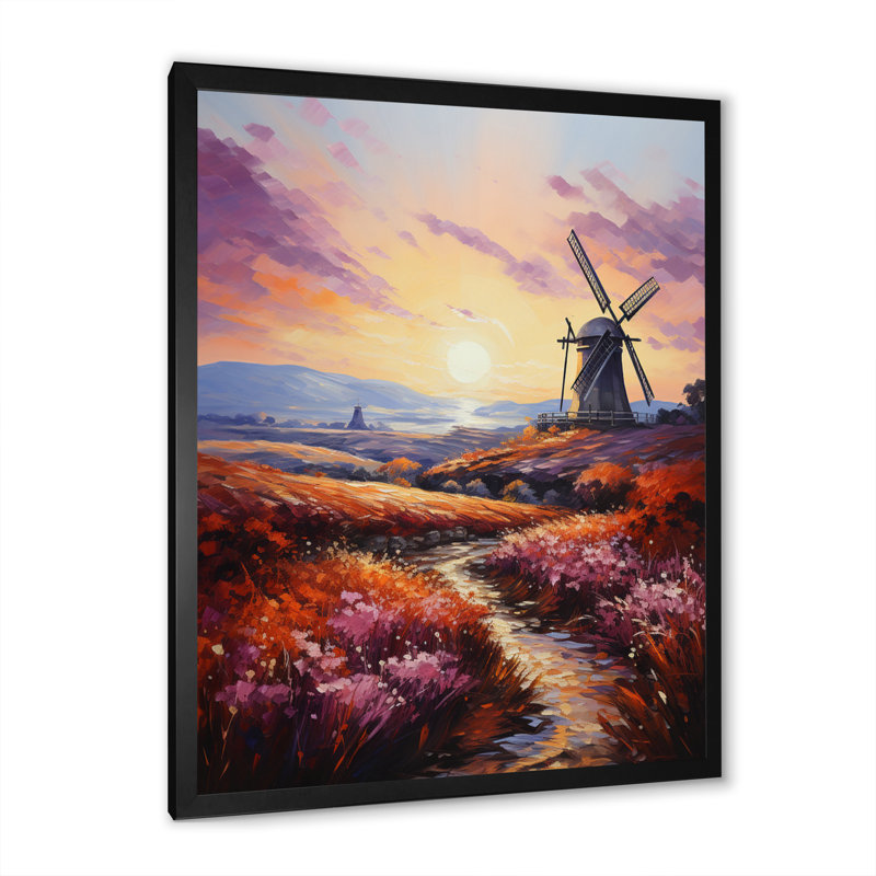 «Bareerah Mills Autumn Mill Reflection I», reproduction sur toile, Cadre photo noir, H 32 po x l 16 po x P 1 po