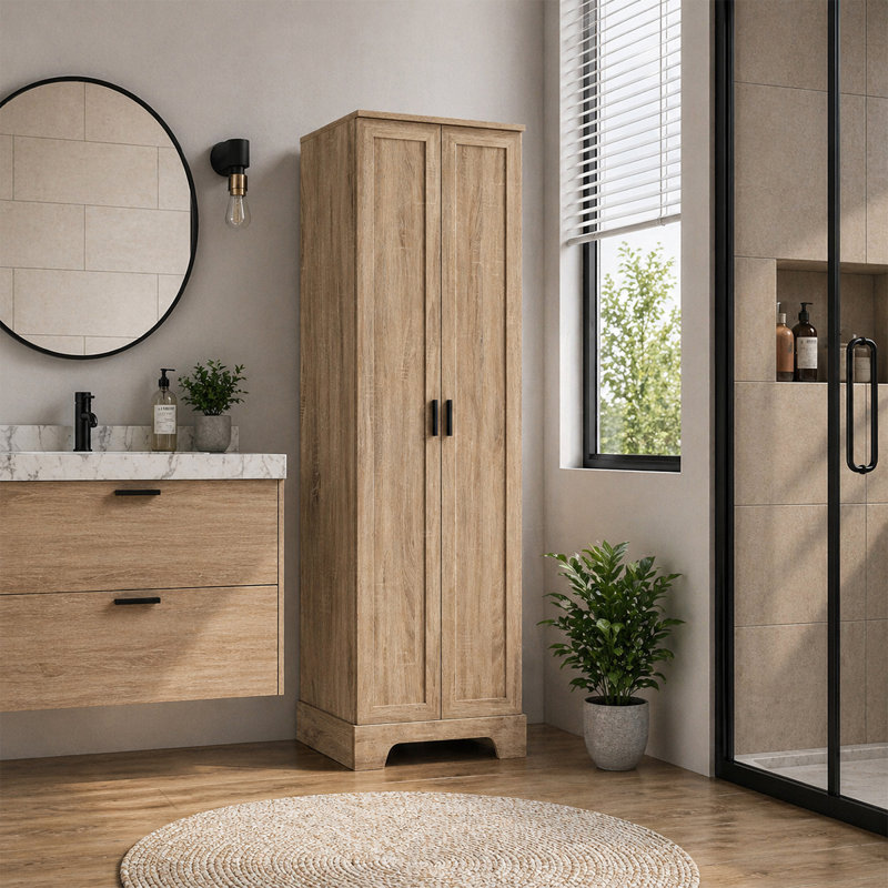 Harriett 71.2'' Freestanding Bathroom Cabinet, Brown