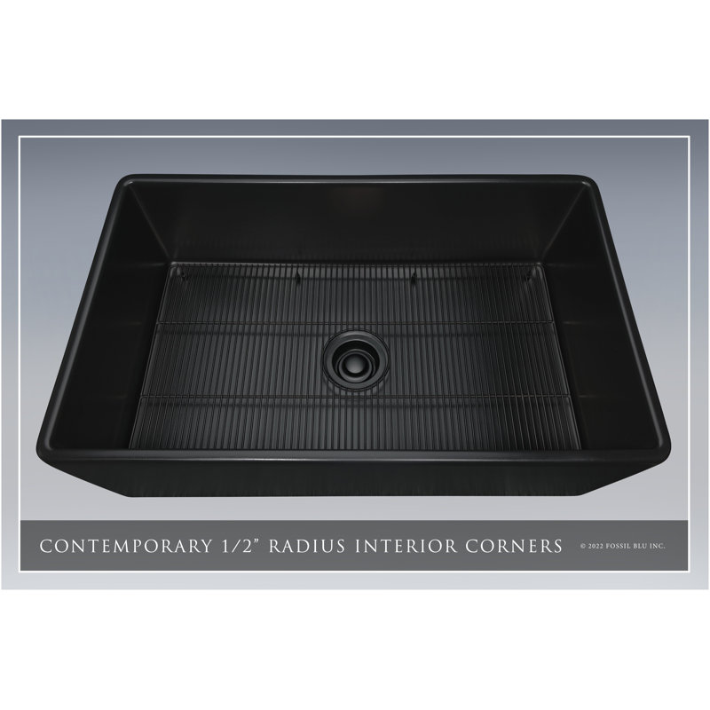 Luxury 33" L x 20" W Dual Mount Kitchen Sink with Basket Strainer, Matte Black
