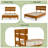 Solid Wood Platform Bed Frame , Full Bed Frame With Headboard Included, Mid Century Modern Bed, Caramel-451595204-451595205