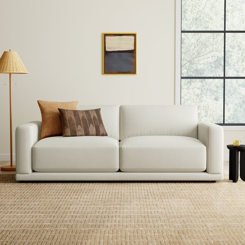 Blakes Upholstered 91'' Sofa, Effie Linen Performance Linen