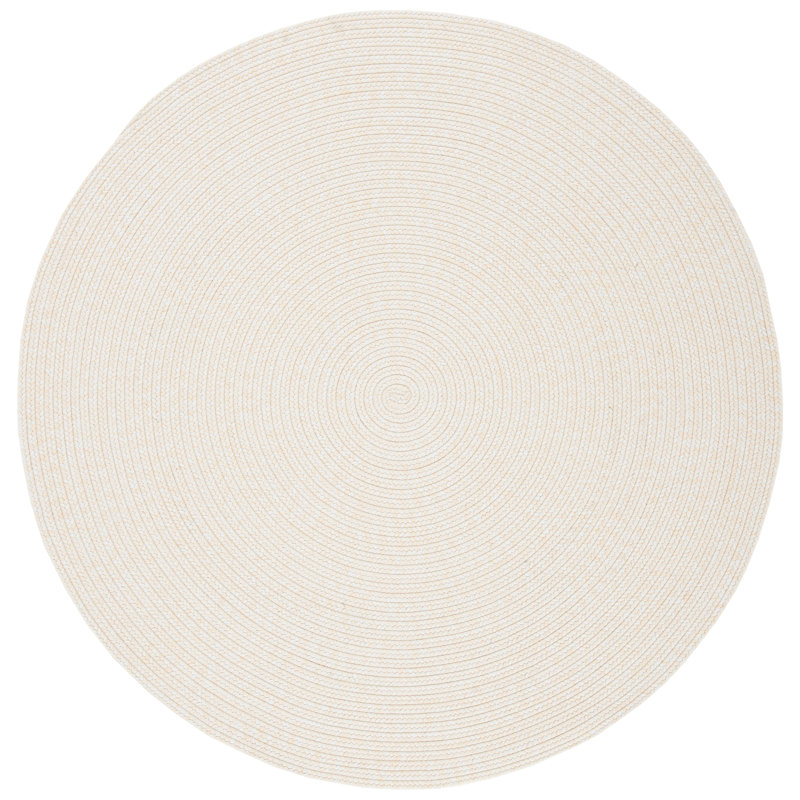 Morton Handmade Flatweave Polypropylene Area Indoor/Outdoor Area Rug in Ivory, Round 3'
