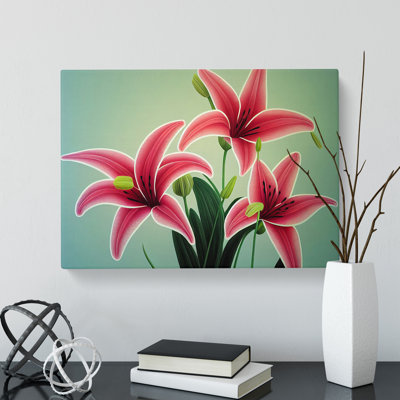Delicious Lily Flowers - Wrapped Canvas