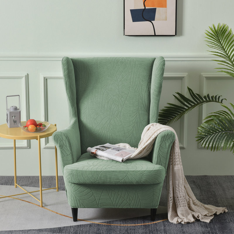 T-Cushion Wingback Slipcover, Army Green