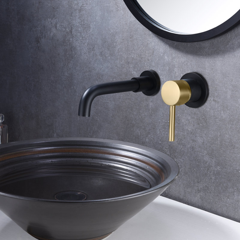 Wall Mount Vanity Faucet, Bathroom Sink Faucet Single Hole,Wall Lavatory Faucet