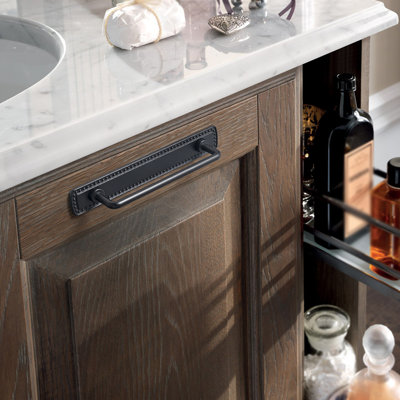 Rectangular Pull With Perforated Border For Cabinets
