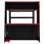 Lit mezzanine pleine grandeur avec bureau, tablettes et lumières DEL, noir et rouge-261993374