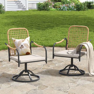 Patio Swivel Dining Chair With Cushion