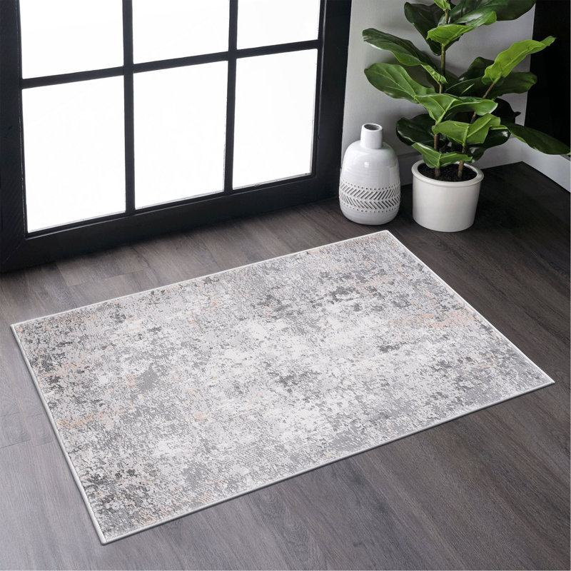 Collection 2X3  Multi / Abstract Doormat Rug, Rectangle 2' x 3'