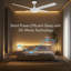 Ventilateur de plafond intérieur / extérieur 56 po Burslem avec lumière et télécommande, DEL à changement de couleur, 6 vitesses, 4 pales, moteur à courant continu silencieux - blanc mat-696837151-696837150