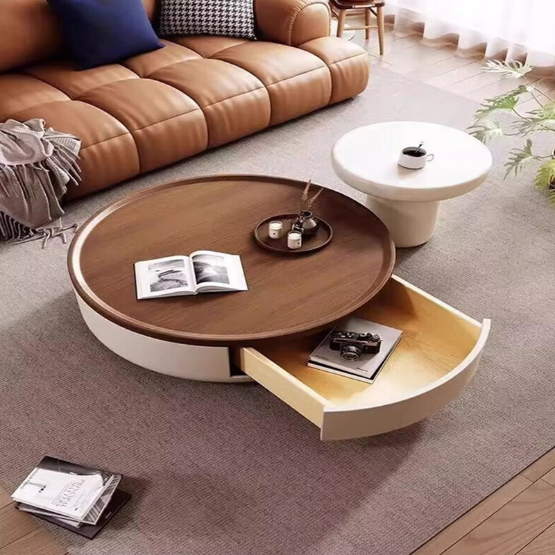 Table à thé ronde en bois de style moderne