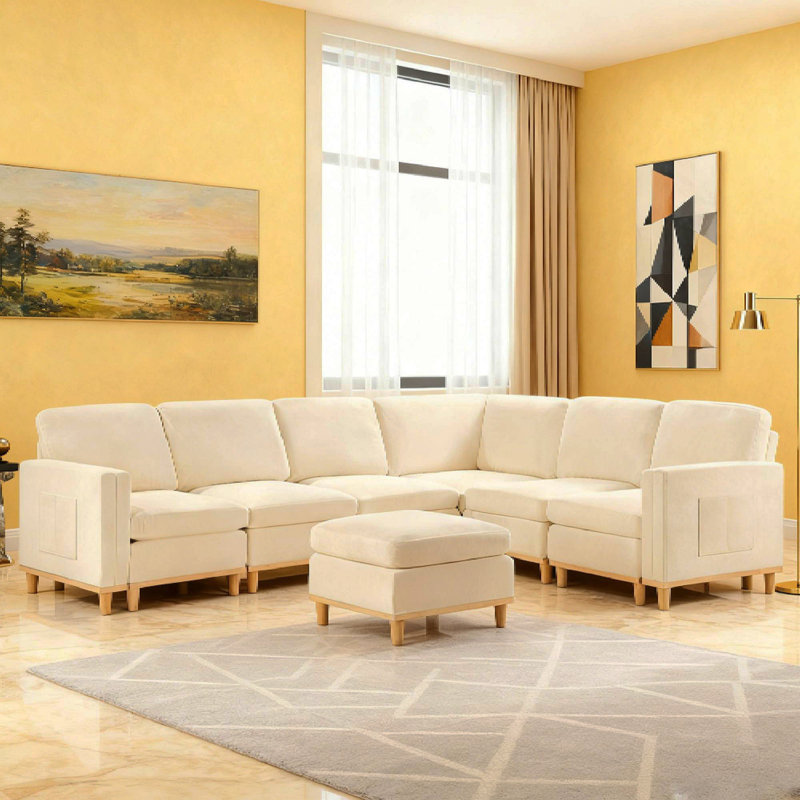 Canapé moderne avec rembourrage doux - idéal pour le salon, le bureau et la salle à manger, Tissu blanc