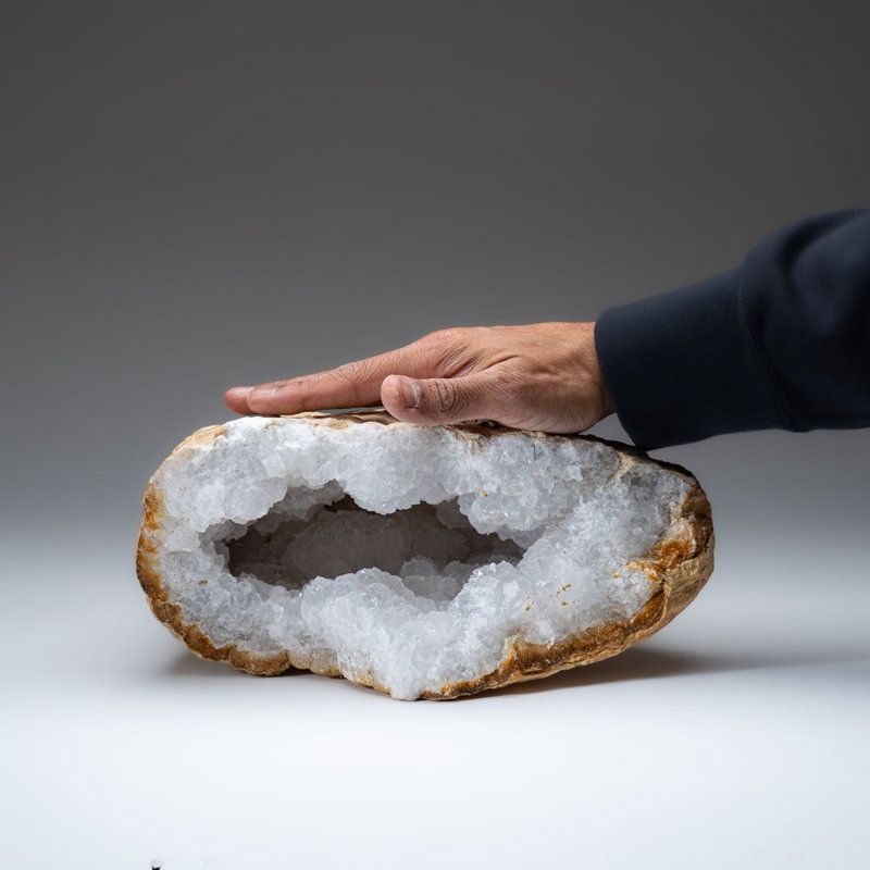 Genuine Calcite Geode From Morocco (16.6 Lbs), 6" H x 12" W x 6" D