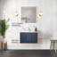 Bleu marine 30 po Meuble-lavabo X 22, surface en marbre, robinet inclus, miroir à DEL - meuble-lavabo avec plateau résistant aux égratignures et aux taches-120659107