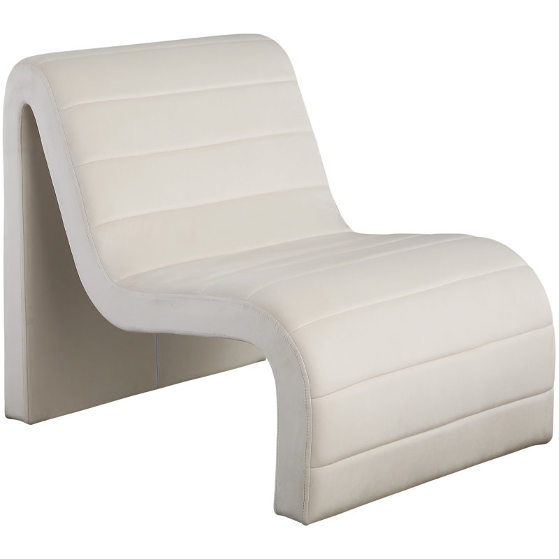Issem 26.5'' Wide Tufted Velvet Side Chair, Cream Velvet
