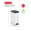 Deco Slim Bin Waste Bin 40L With Foot Pedal Silver Metallic