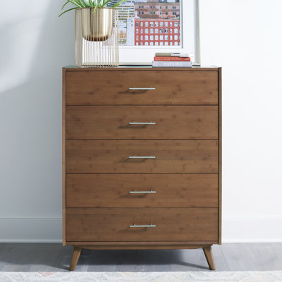 Ayvar Solid Bamboo 5-Drawer Dresser (36.3" W)