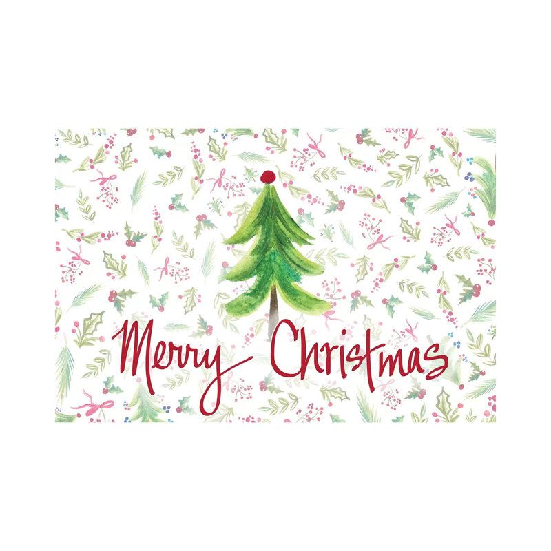 Merry Christmas Tree by Ani Del Sol - Wrapped Canvas Print, 20.32 cm H x 30.48 cm W