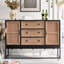 Buffet noir massif et bois manufacturé