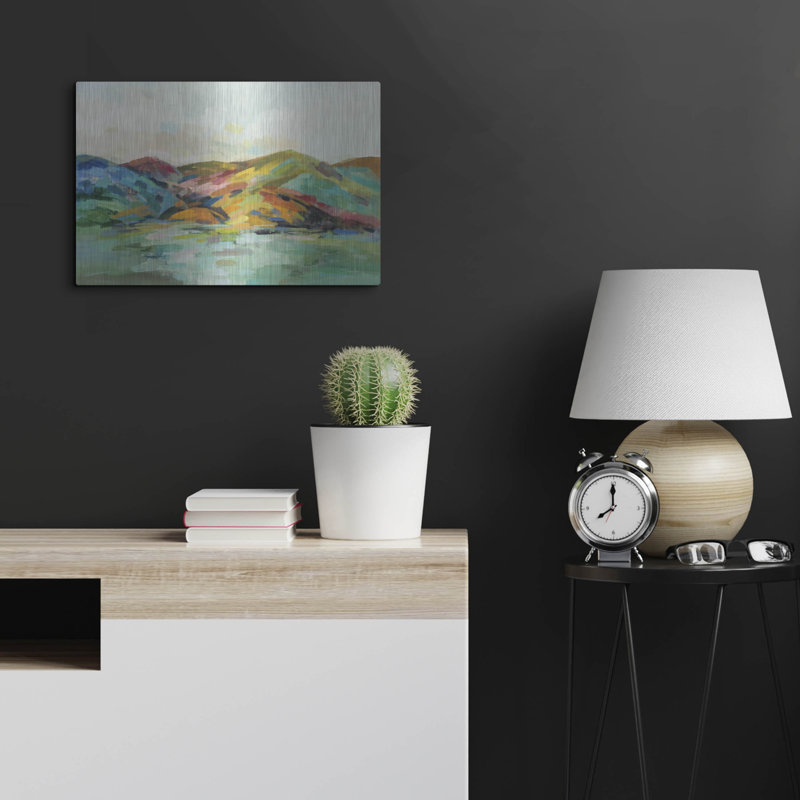 Art mural en métal luxueux «California Spring» par Silvia Vassileva, 24 po x 16 po