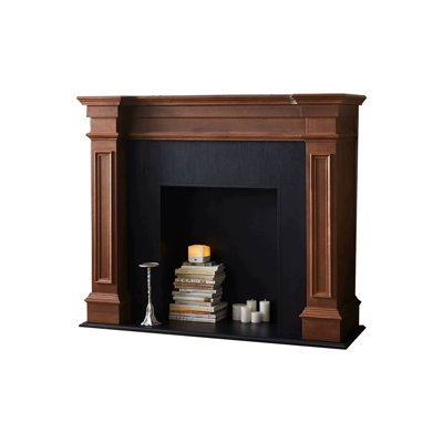 Wlanut Solid Wood Freestanding Fireplace