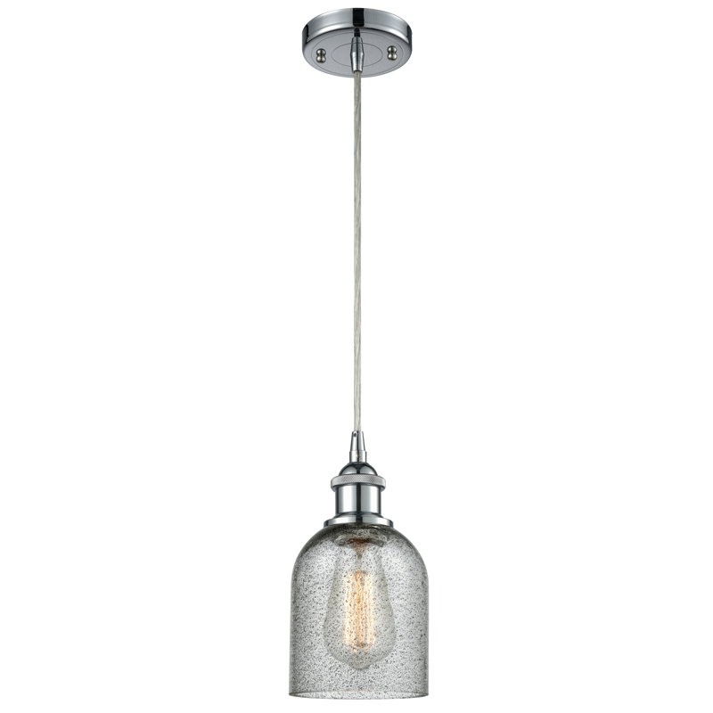 Odele 1 - Light Single Pendant, No Bulb Included, Charcoal, Polished Chrome