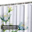 Œuvre d'art abstraite blanche avec motif floral botanique et coloré avec 12 crochets-606307743