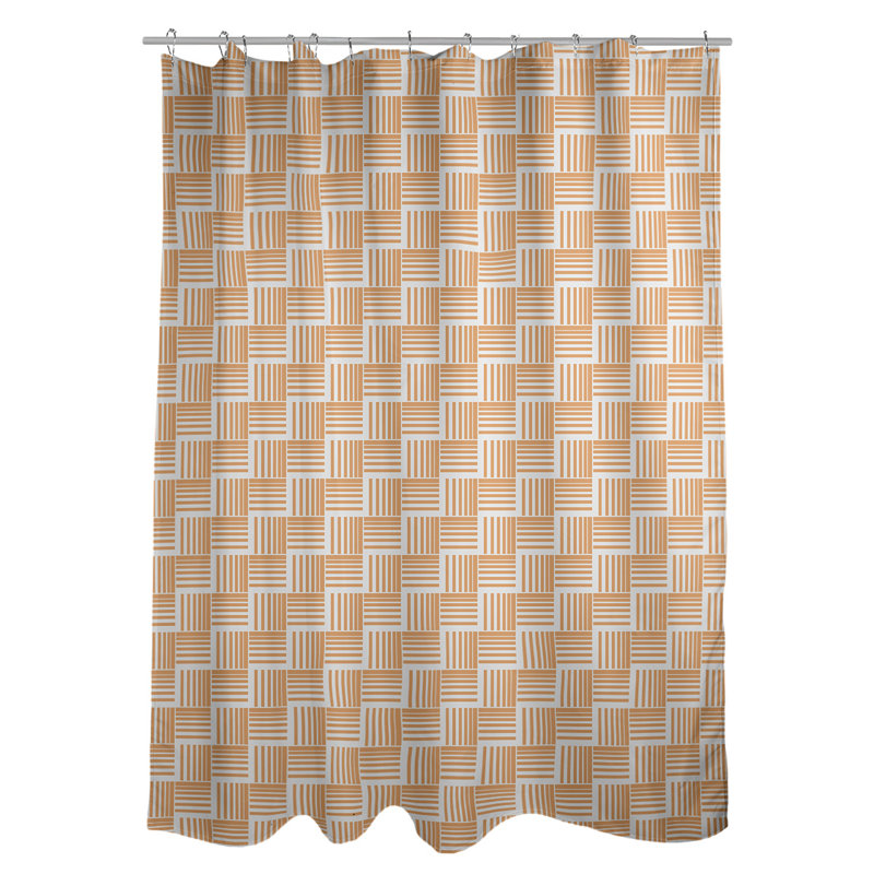 Rideau de douche simple basketweave rayures classic, Orange