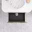 Meuble-lavabo flottant mural 30 po en bois naturel avec plateau en marbre artificiel blanc-2133958741
