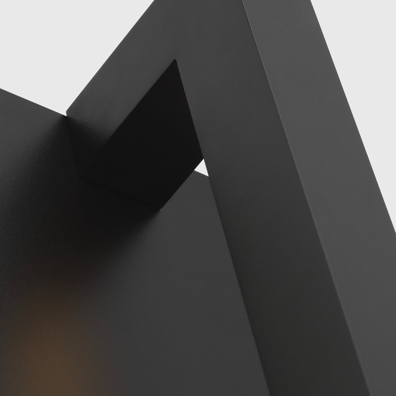 Mick De Giulio Stagger Small Outdoor Wall Sconce in Black with Acrylic shade, 25" H x 4" W x 5" D