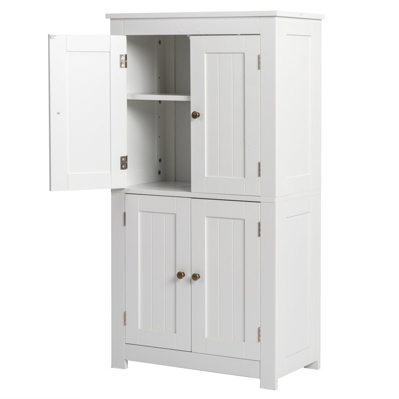Armoire de rangement blanche avec 4 portes