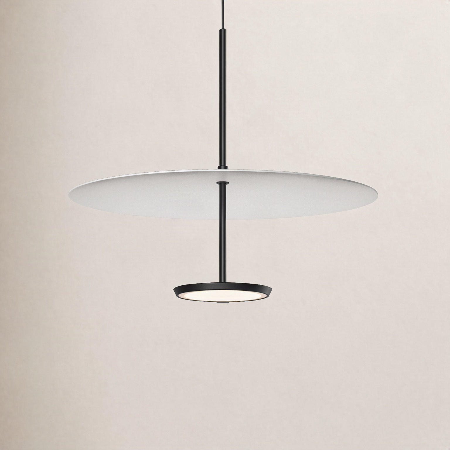 Sky Dimmable Single Light Pendant, 17.5" H x 17.5" W x 17.5" D, White, Matte Black