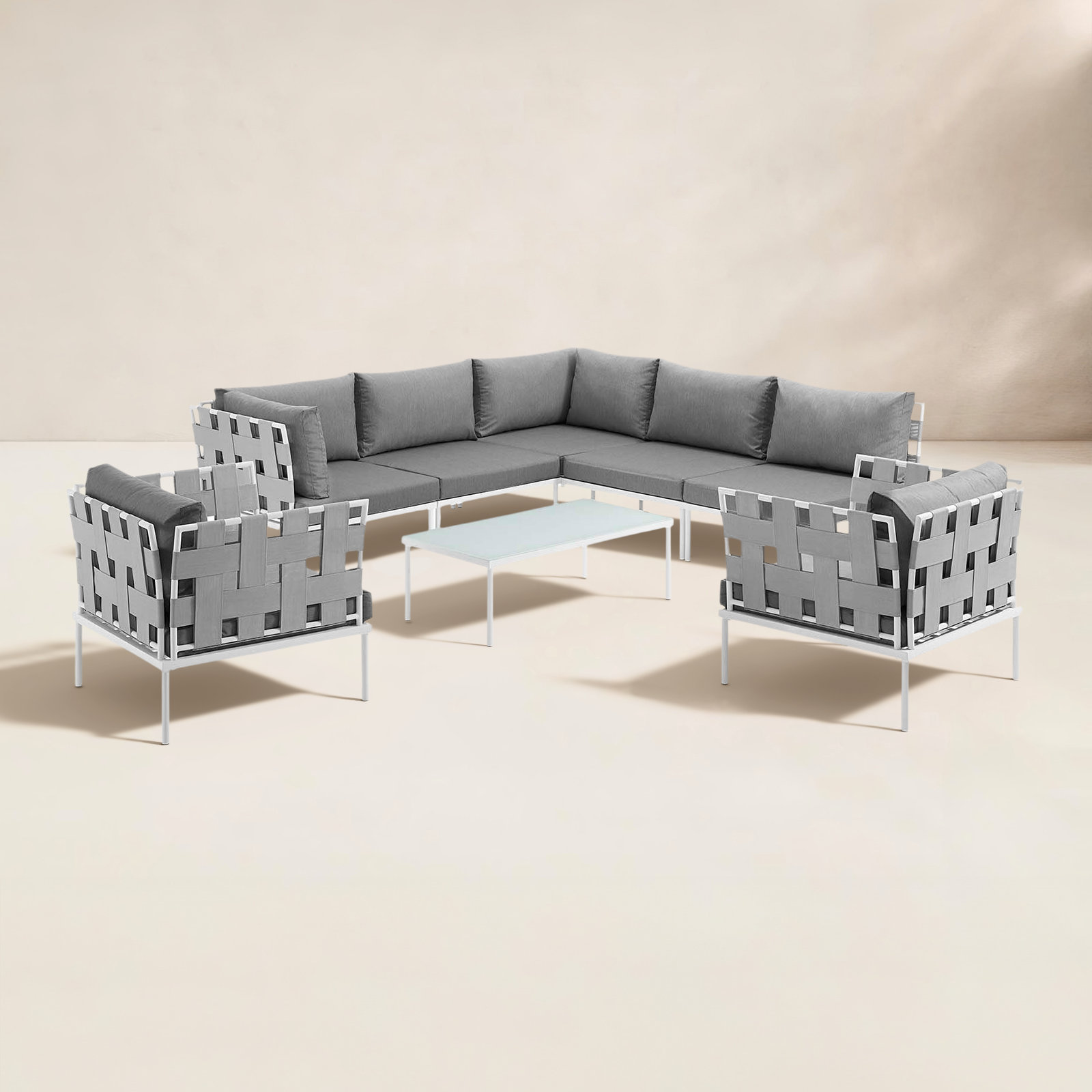 Harmony 7-Person Patio Seating Group, Gray