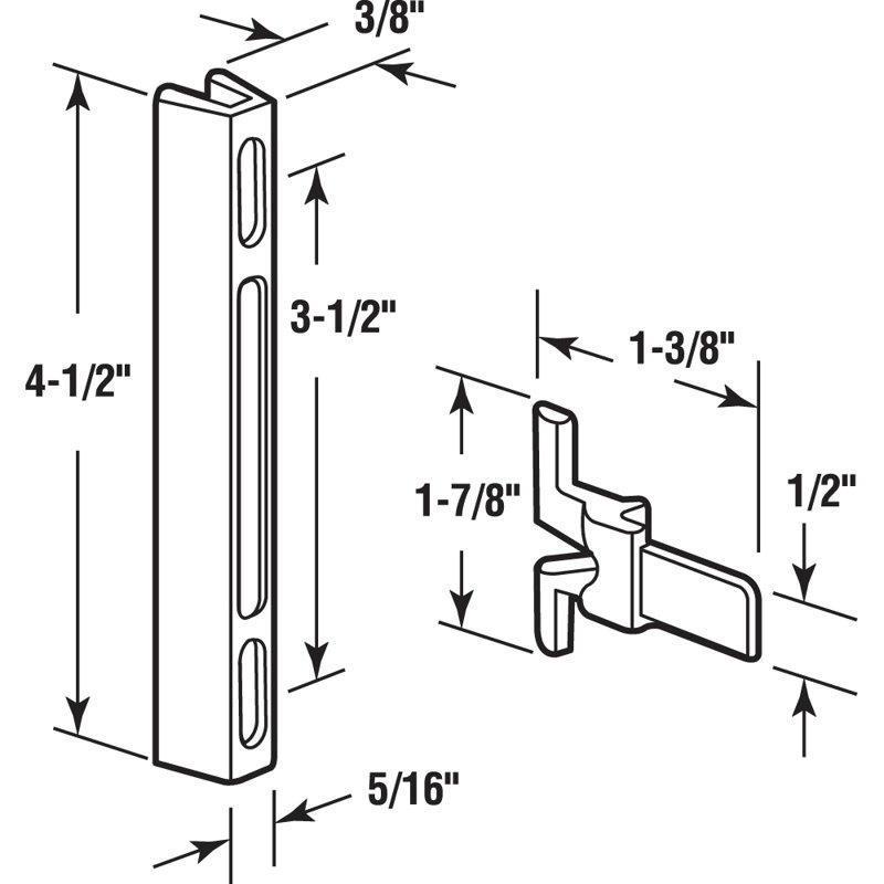 Aluminum Screen Door Latch and Strike, for International Window Company  (Single Pack)