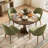Upholstered Dining Chairs, Modern Dining Room Kitchen Side Chair With Padded Seat & Wood Legs, Green-1250537154
