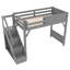 Lit mezzanine simple avec garde-robe et rangement intégrés-1313096337