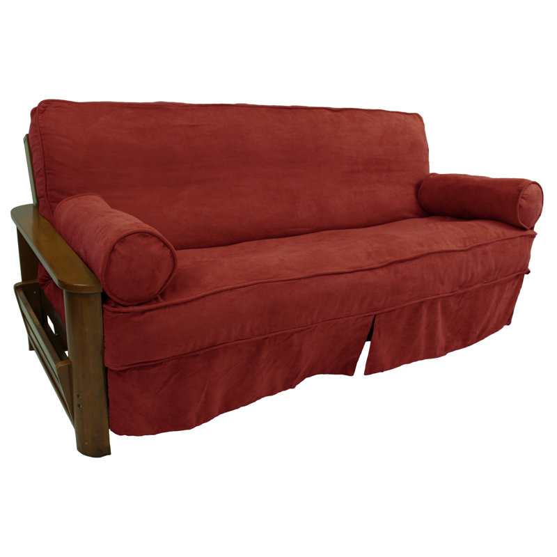 Housse pour futon à coussins carrés/rectangulaires, Vin rouge