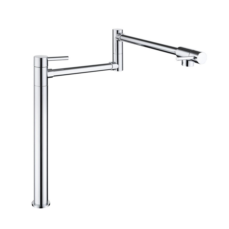 Pot Filler Faucet With Extended - 360 Rotatable & Foldable, Brass Body, Double Handles For Seamless Water Flow, Corrosion And Surface Treatment Extension Swivel Material, Efficient Usage,