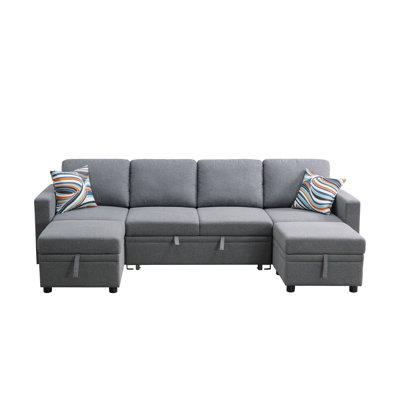 Sackcloth 5-Pieces Living Room Sofa Bed by Latitude Run