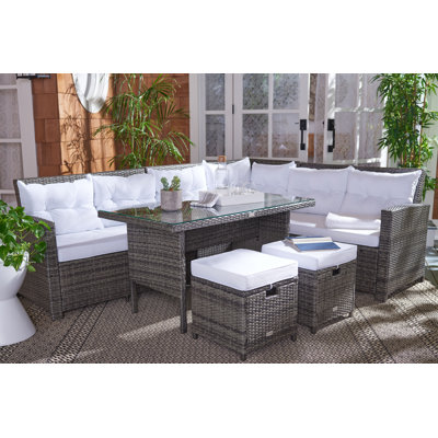 Barela Wicker 8 - Person Patio Conversation Set with Cushions