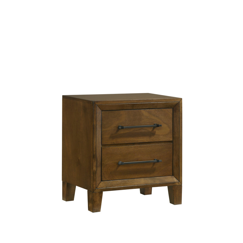 Ballard Wood 2-Drawer Nightstand, Brown
