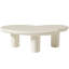 46.45" Modern Centre Table, Irregular Cream White Cloud Coffee Table with 3 Legs