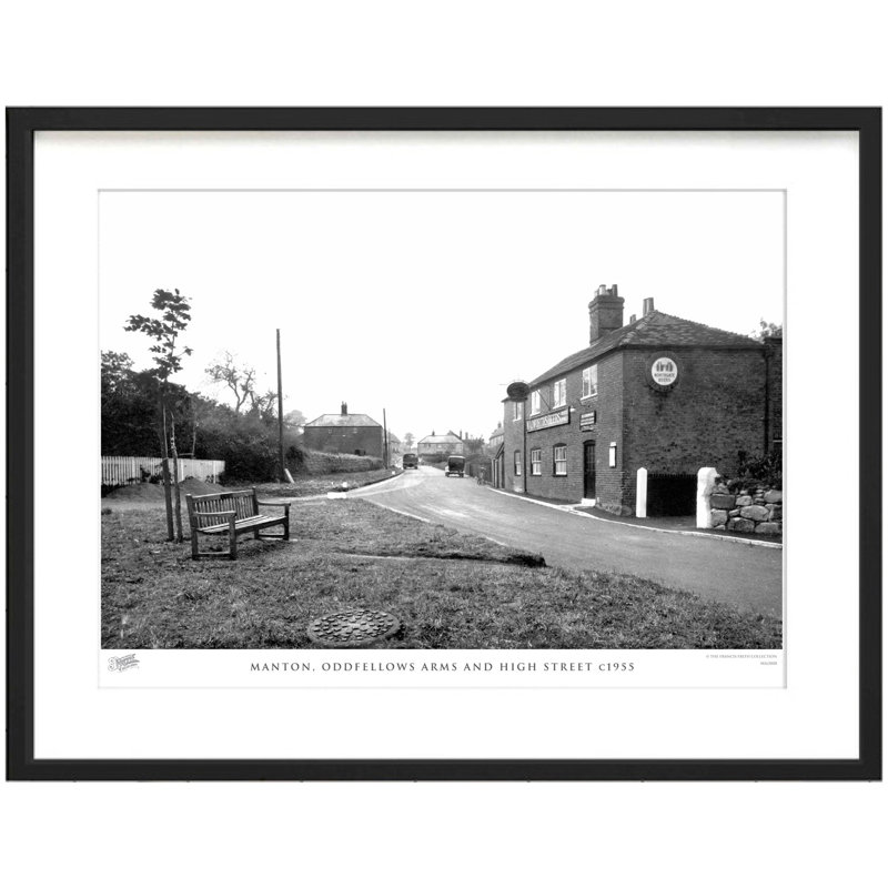 Manton, Oddfellows Arms And High Street C1955 - Single Picture Frame Print, 45cm H x 60cm W x 2.3cm D