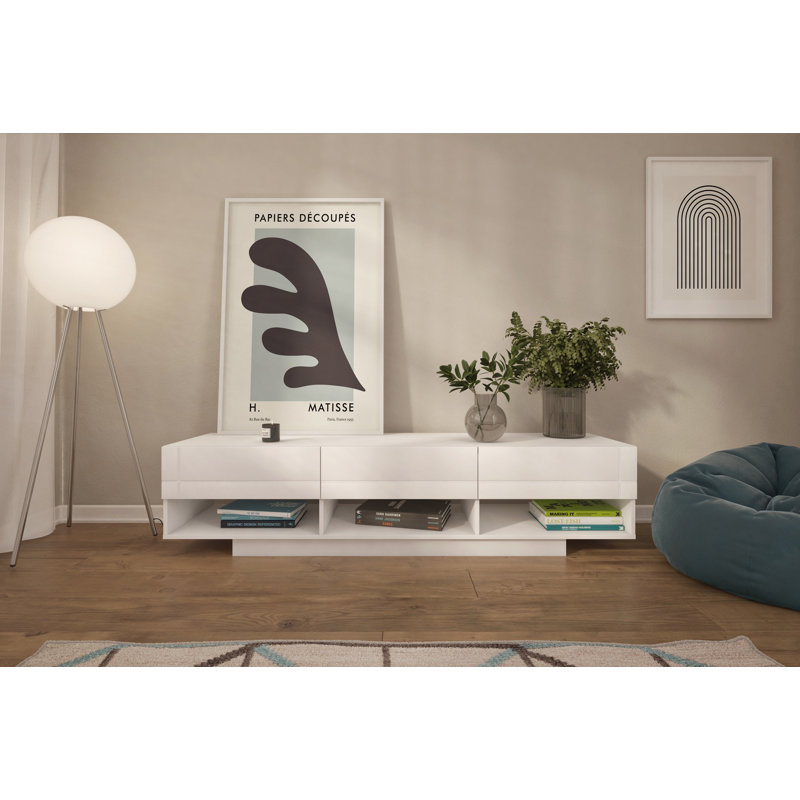 Frankel TV Stand with 3 Drawers for TVs up to 78" , 78", White