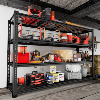 Rikuto Adjustable Heavy Duty Metal Shelving Unit For Garage,Pantry,Storage,Toolsheds, Warehouses