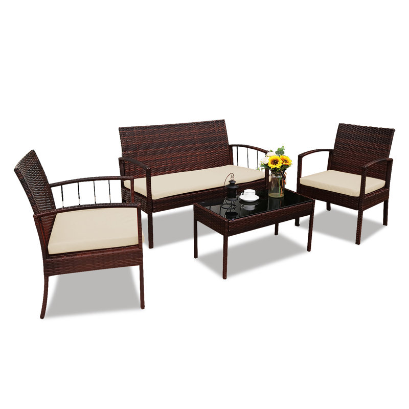 353 - Person Patio Conversation Set with Cushions, Gray