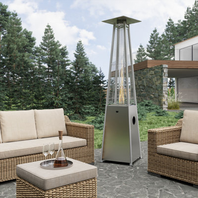 Chauffe-terrasse au propane en acier inoxydable Lassus